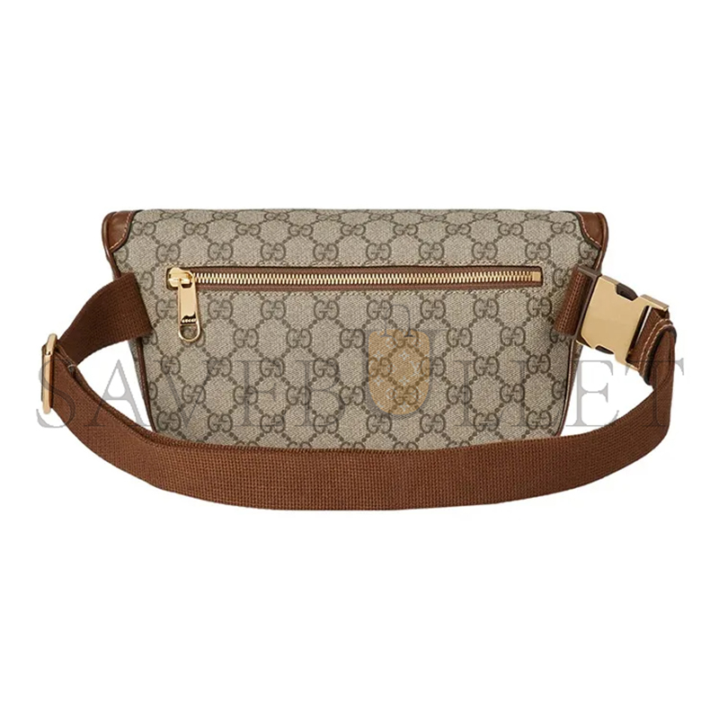 G*u*i gg large canvas with leather trim fanny 733240 (22*15*4cm)